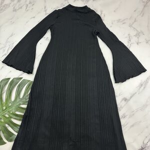 Killstar Kihilist Drenched Grief Maxi Dress Size XL Black Sheer Bell Sleeve Goth